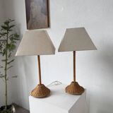 Pair of wicker table lamps from the 60s