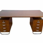 Vintage Bauhaus Oak Veneer Desk from Mücke & Melder, 1940s