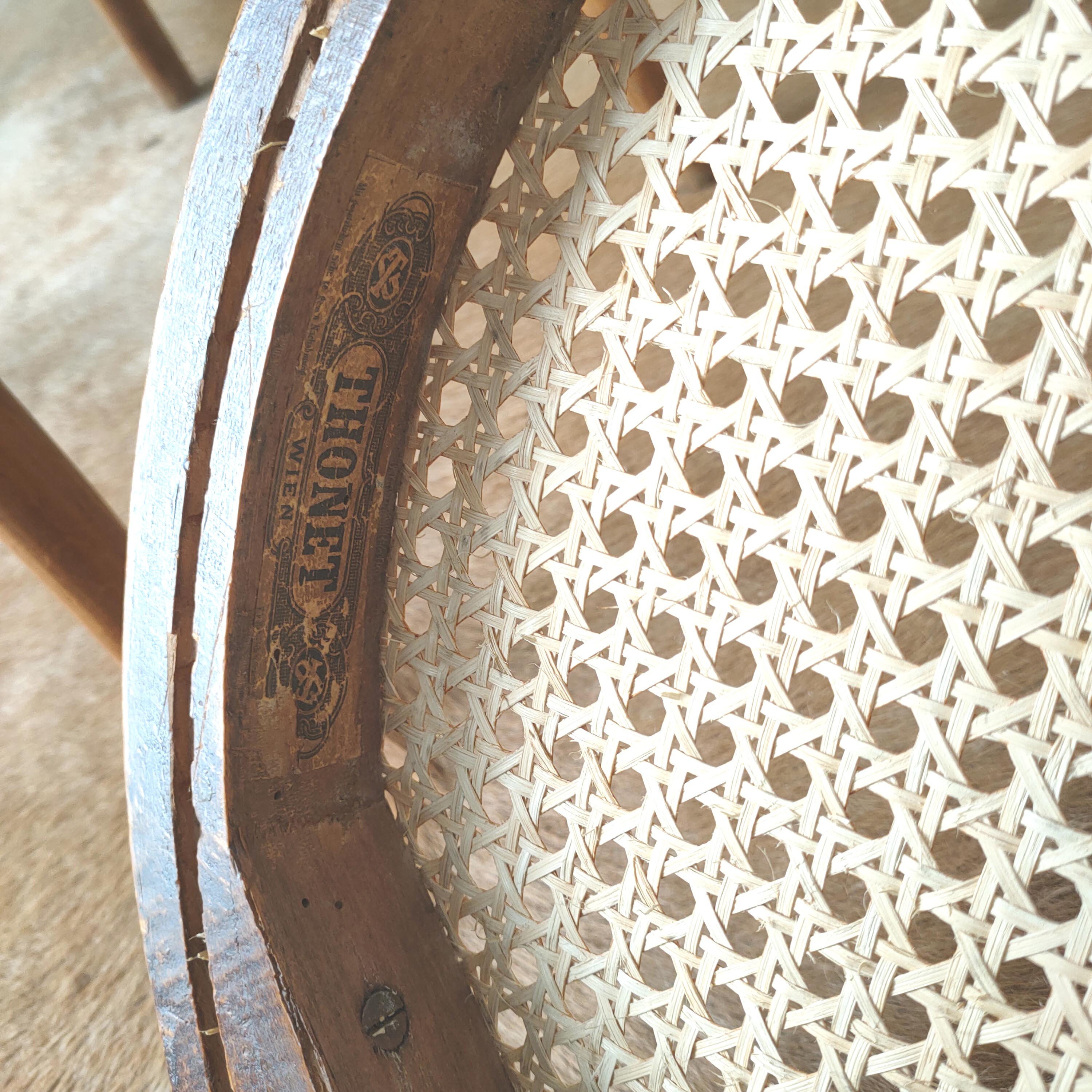 Set of four wooden chairs - canning Thonet