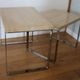 2 nesting tables chrome steel travertine