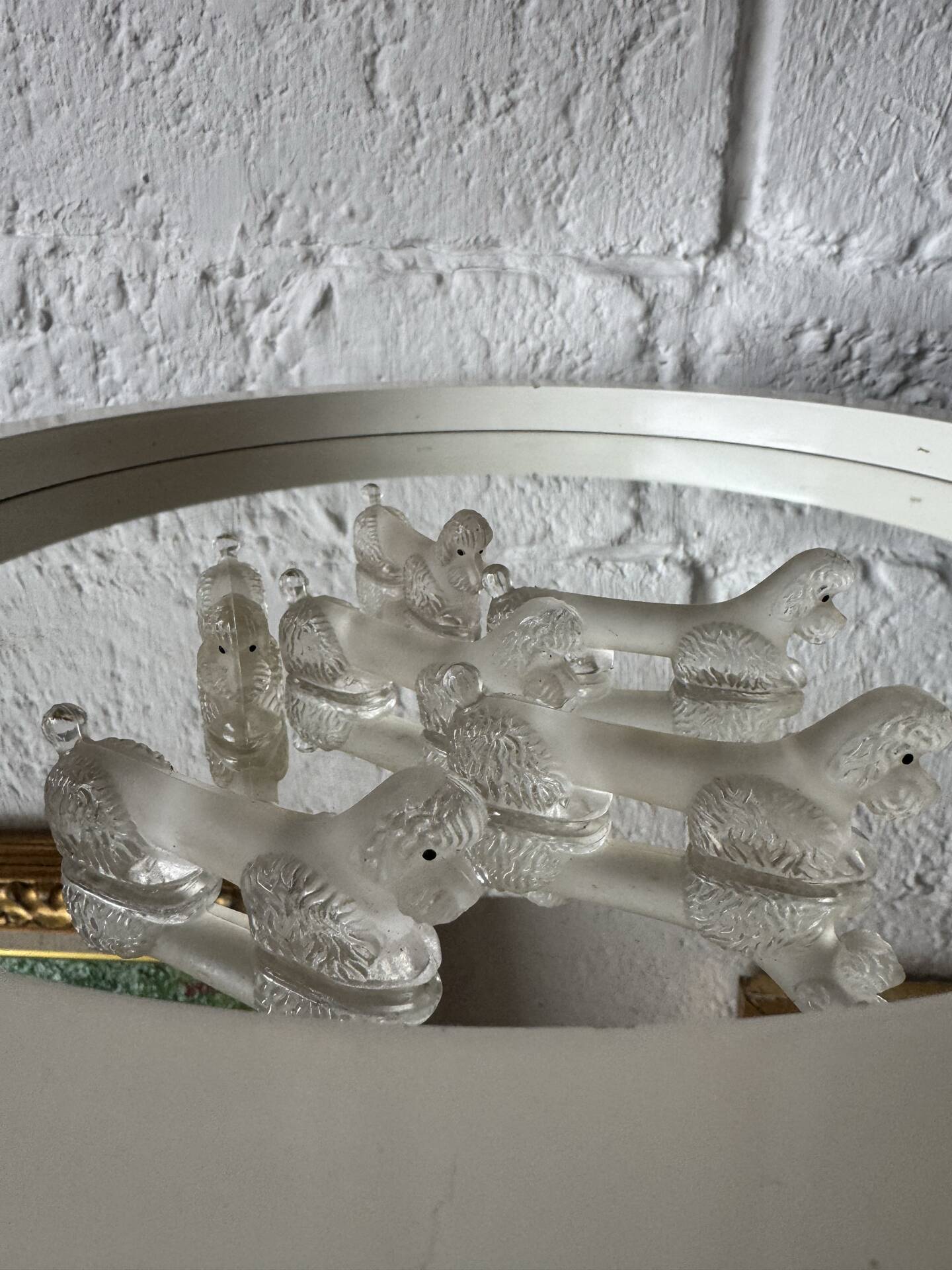 Art Deco glass poodle knife rest