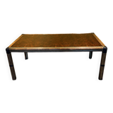 Bamboo And Burlwood Top Dining Table, Italy, 1970's