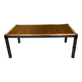 Bamboo And Burlwood Top Dining Table, Italy, 1970's