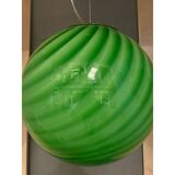 Green Swirling Sphere Pendant in Glass Italian Art