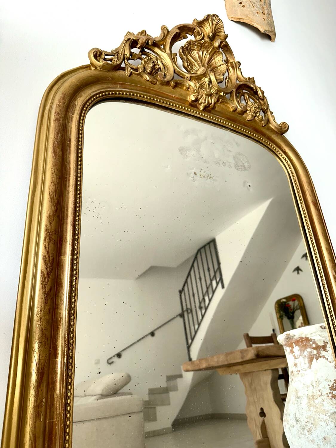 Miroir Louis-Philippe à fronton, XIXème