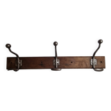 School wall coat rack, old, 3 hooks, 80 cm