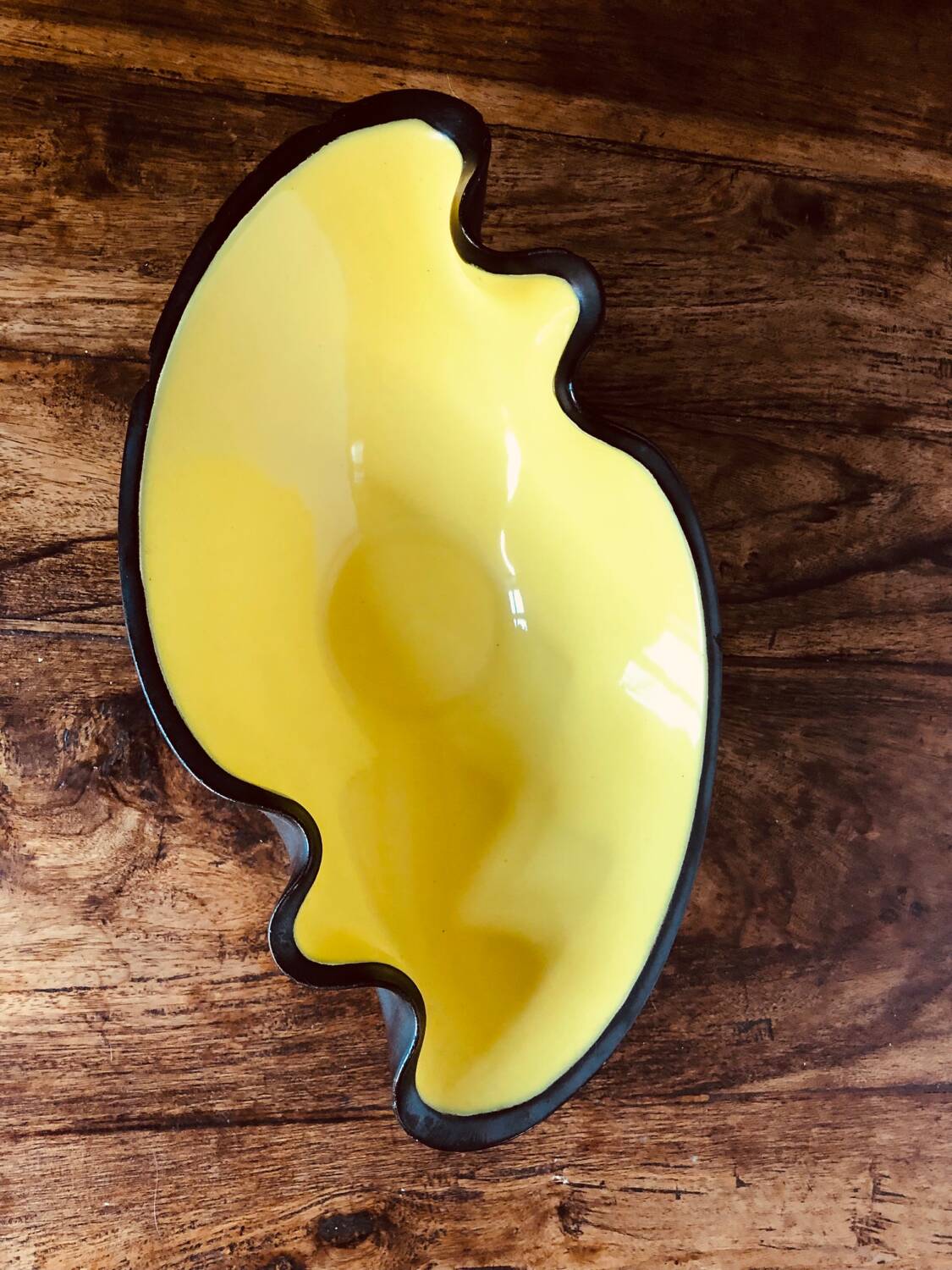 Elchinger yellow and black ceramic bowl. 1950s