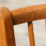 4 baumann n°12 black leatherette chairs, medium beech