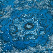 Handmade carved anatolian 1970s 172 cm x 289 cm blue rug