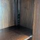 Two-body display cabinet in oak, Henri II style.