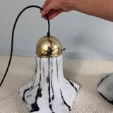 Glass pendant lights by Peill & Putzler, Petunia model 1970