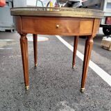 Table basse bouillotte ancienne plateau marbre style louis xvi