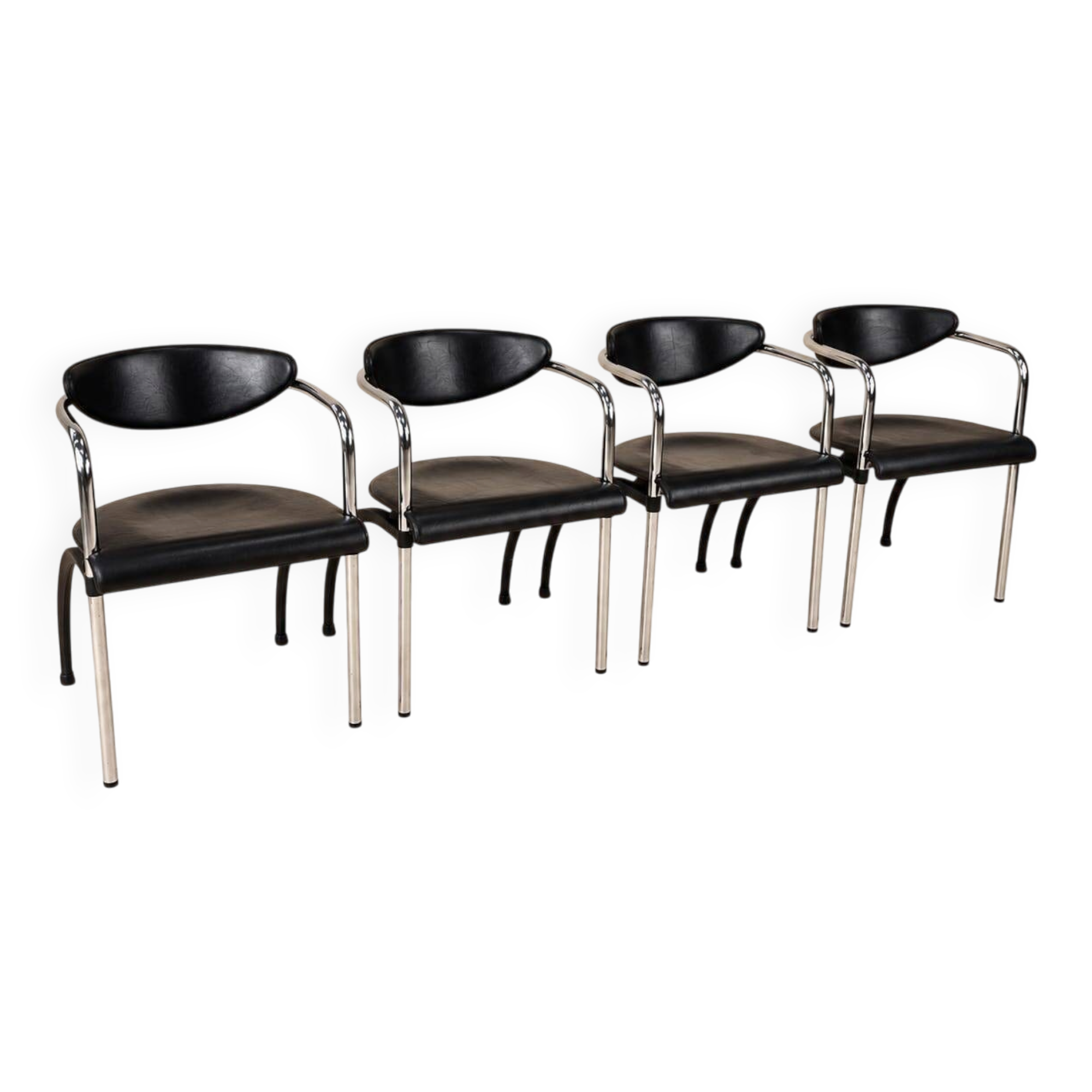 Set of 4 postmodern dining chairs by Arnold Merckx for Arco, 1980s