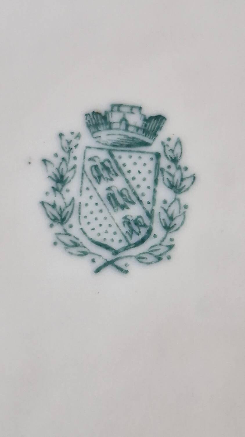Vintage Sarreguemines porcelain dessert plate with flowers