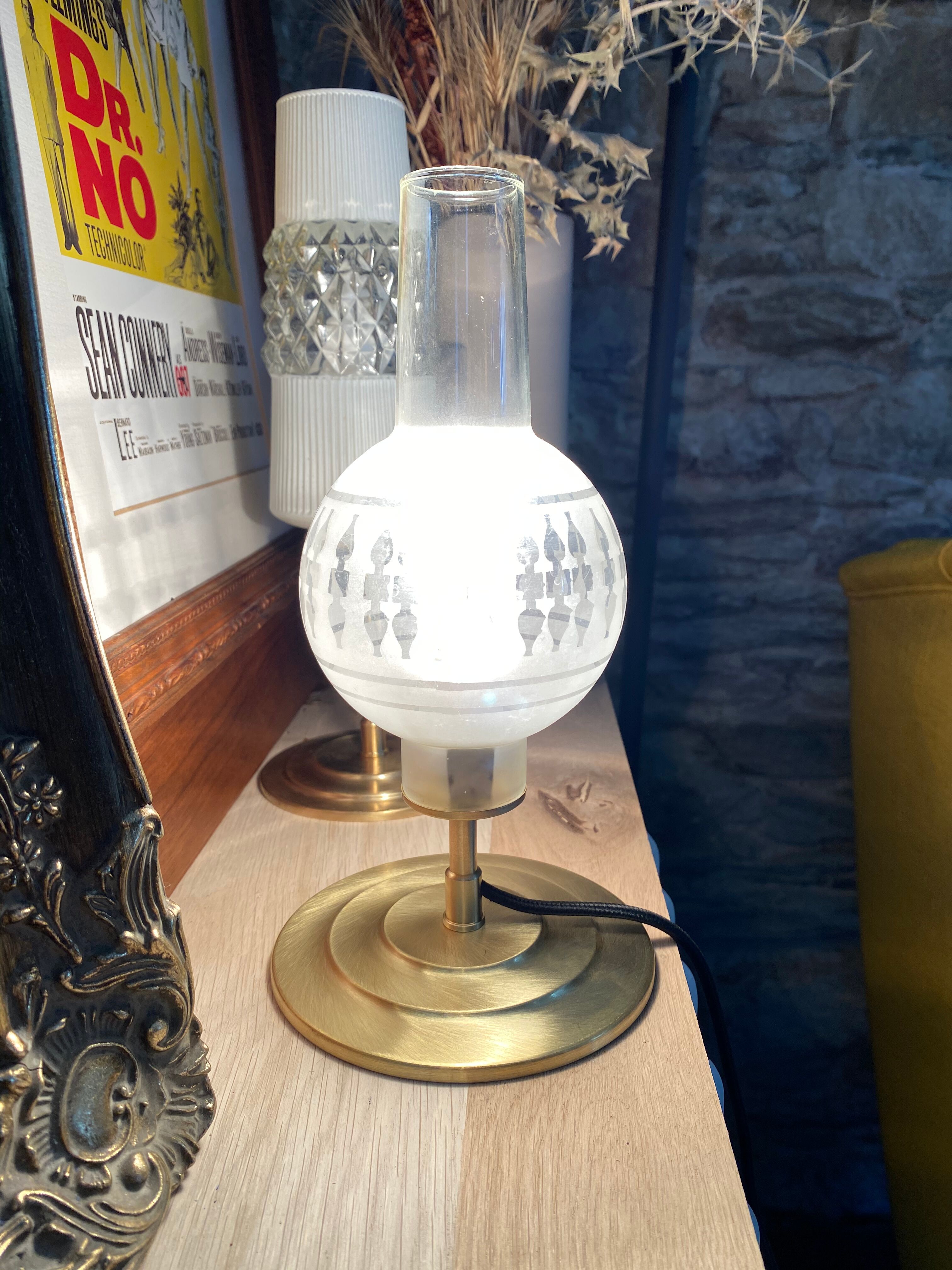 Aladdin, brass lamp and old glassware