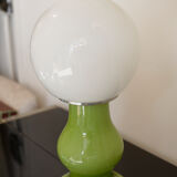 Lampe globe verre opale italie 60