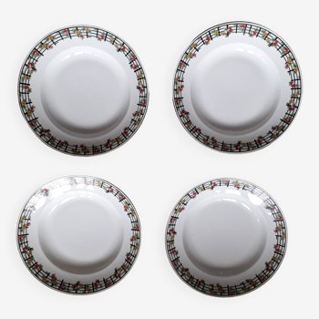 1 lot de 4 assiettes en céramique Limoges des années 50