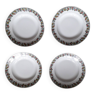 1 set of 4 Limoges ceramic plates from the 1950s