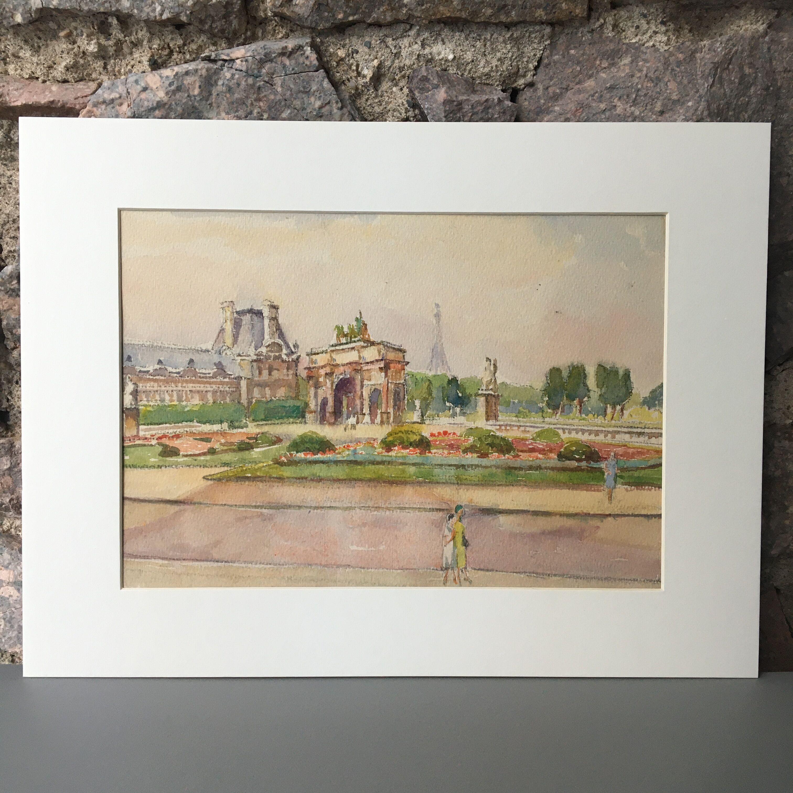watercolor "Tuileries Garden in Paris"