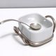 Postmodern Lino Sabattini Silver-Plated and Ceramic Cheese Bowl with Spoon