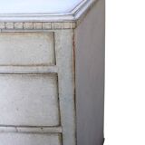 Orignal Painted Chest Of Drawers Louis Seize Style Made In Greenish Patinated Color From 1790s
