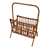 Vintage rattan magazine rack