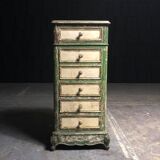 Old wooden dresser, aged green patina