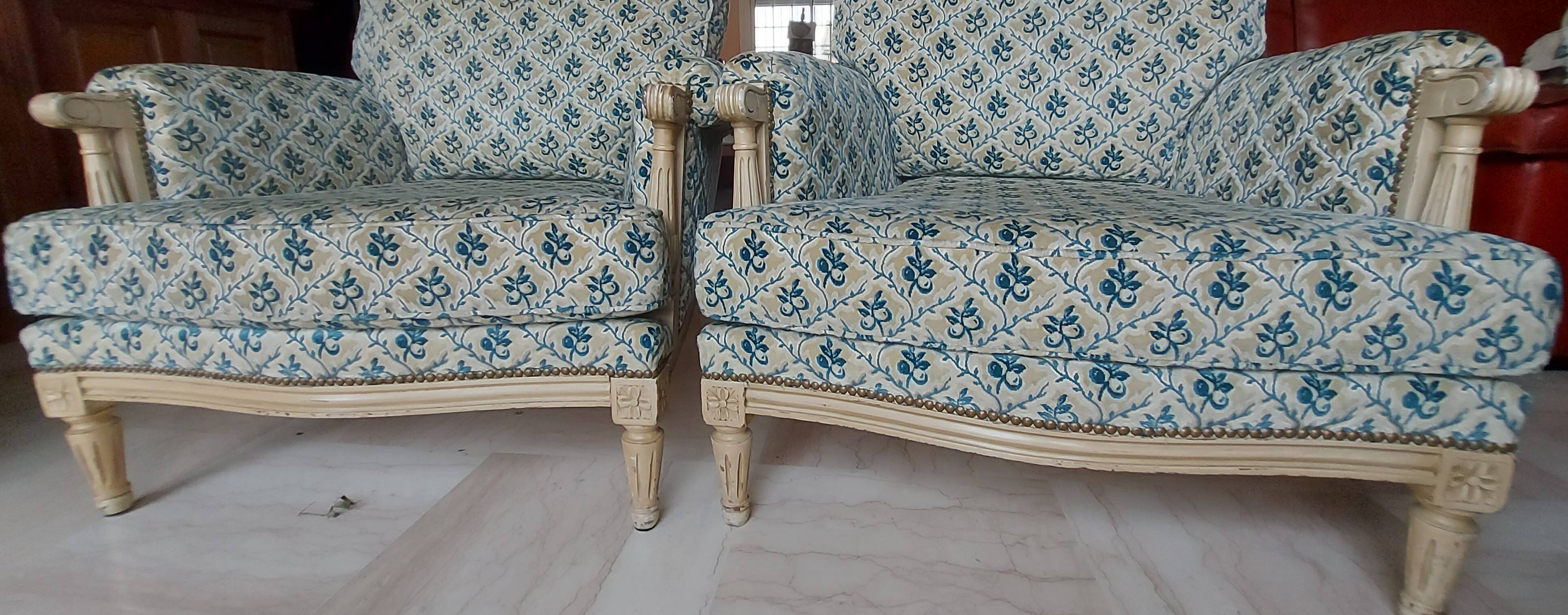 2 Louis XVI style Bergères
