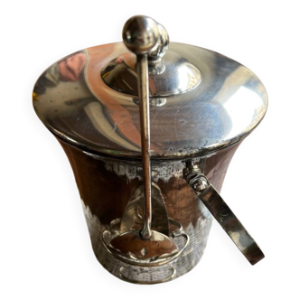 Silver metal ice bucket