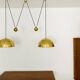 Large Adjustable Double Posa44 Brass Pendant Lamp by Florian Schulz