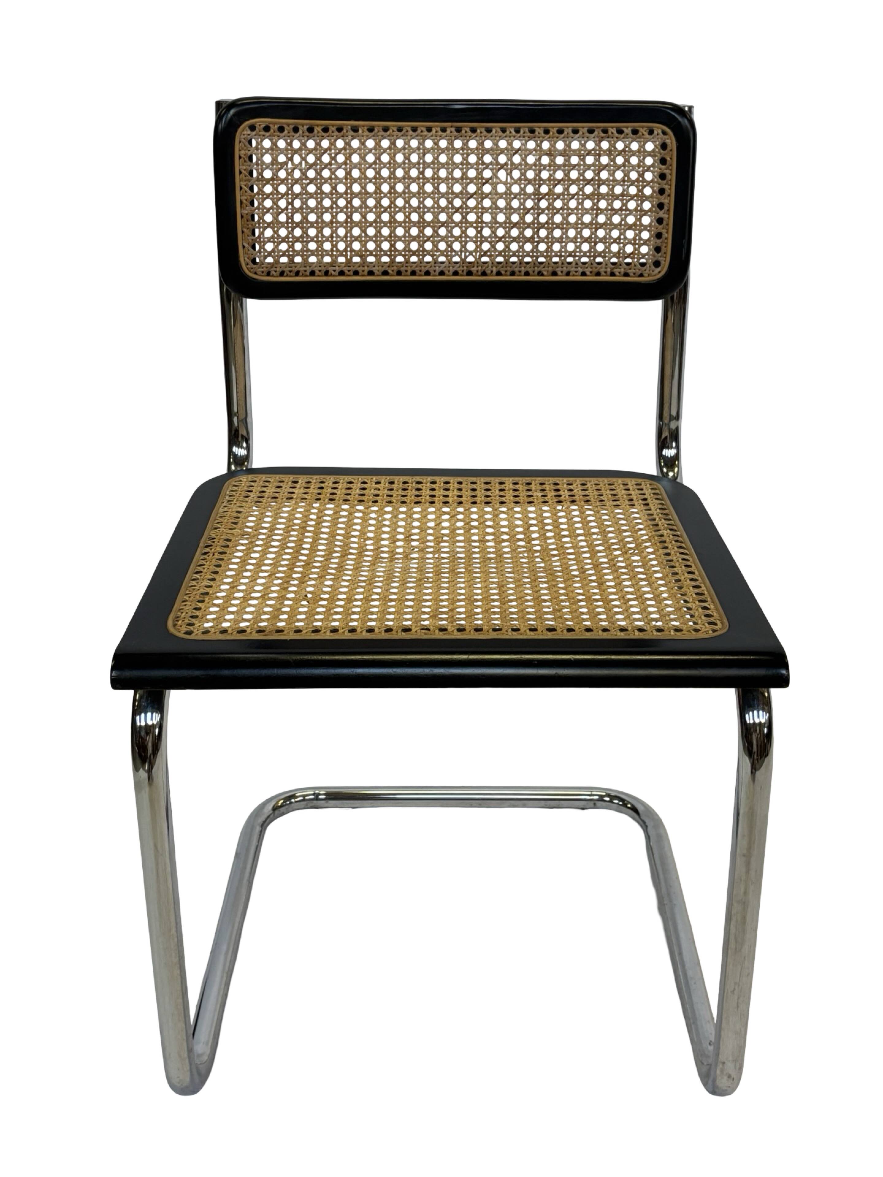 Vintage Cesca chair style b32 model in chrome and black