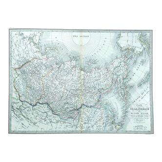 Old map of Siberia or Asia Russia - 1842