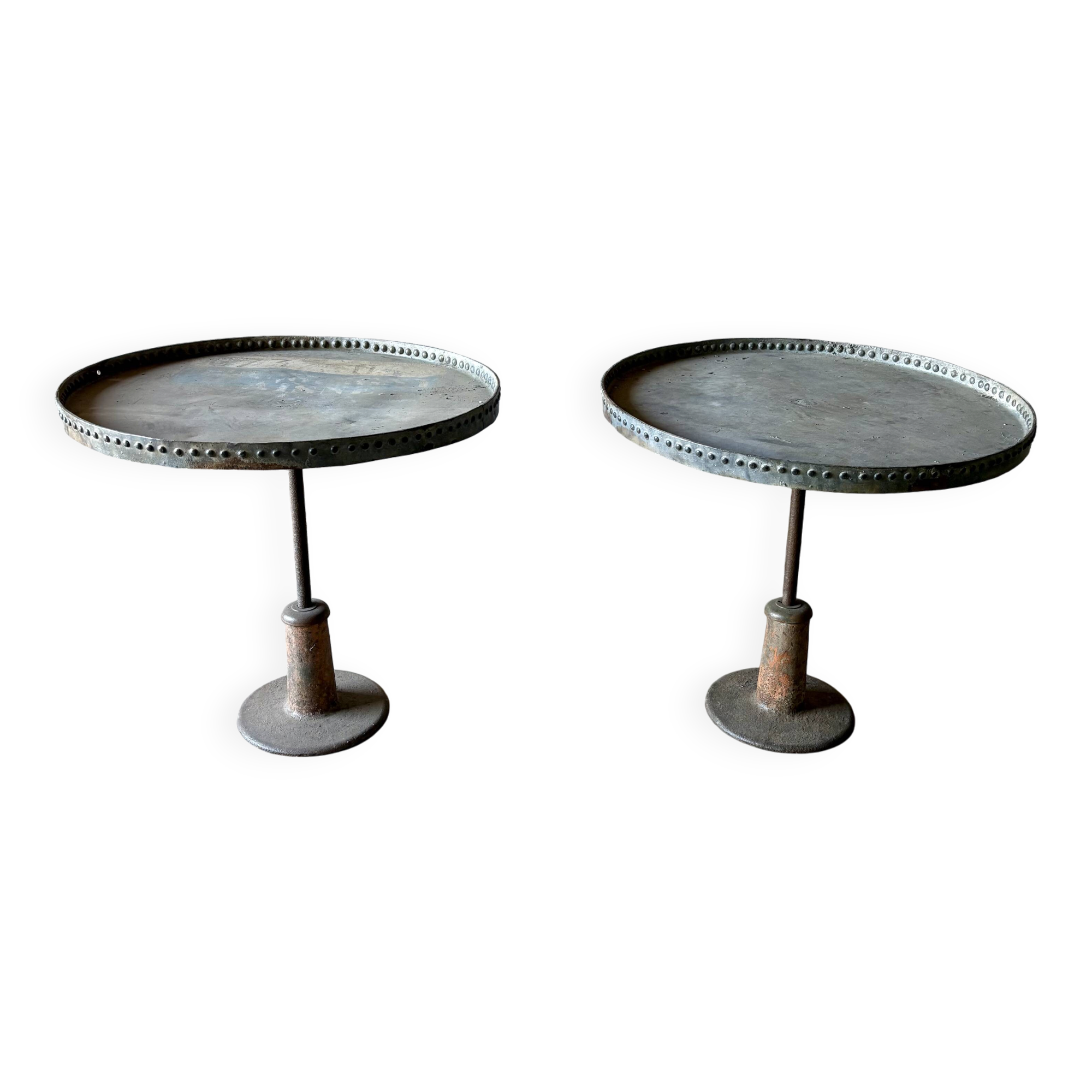 Pair of vintage industrial metal tables – workshop spirit