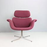 Pierre Paulin Purple Lounge Chair "Big Tulip" F551 & Ottoman, 1960's