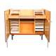 Vintage teak desk in cabinet, 1960s