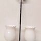 Vintage opaline lampshade chrome duck 2-arm chandelier