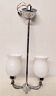 Vintage opaline lampshade chrome duck 2-arm chandelier