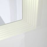 Vintage Square Glass Mirror, Italy 1970s.