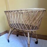 Rattan swan neck cradle circa 1960