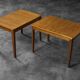 Vintage Mid-Century Scandinavian Modern Brown Teak Side Tables