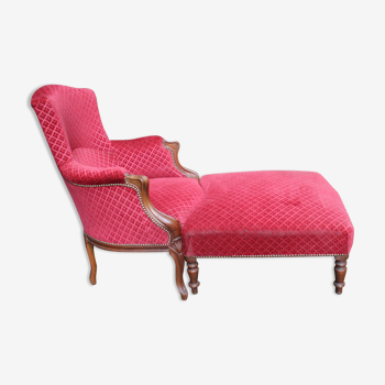 Armchair and footrest napoleon III