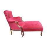 Armchair and footrest napoleon III
