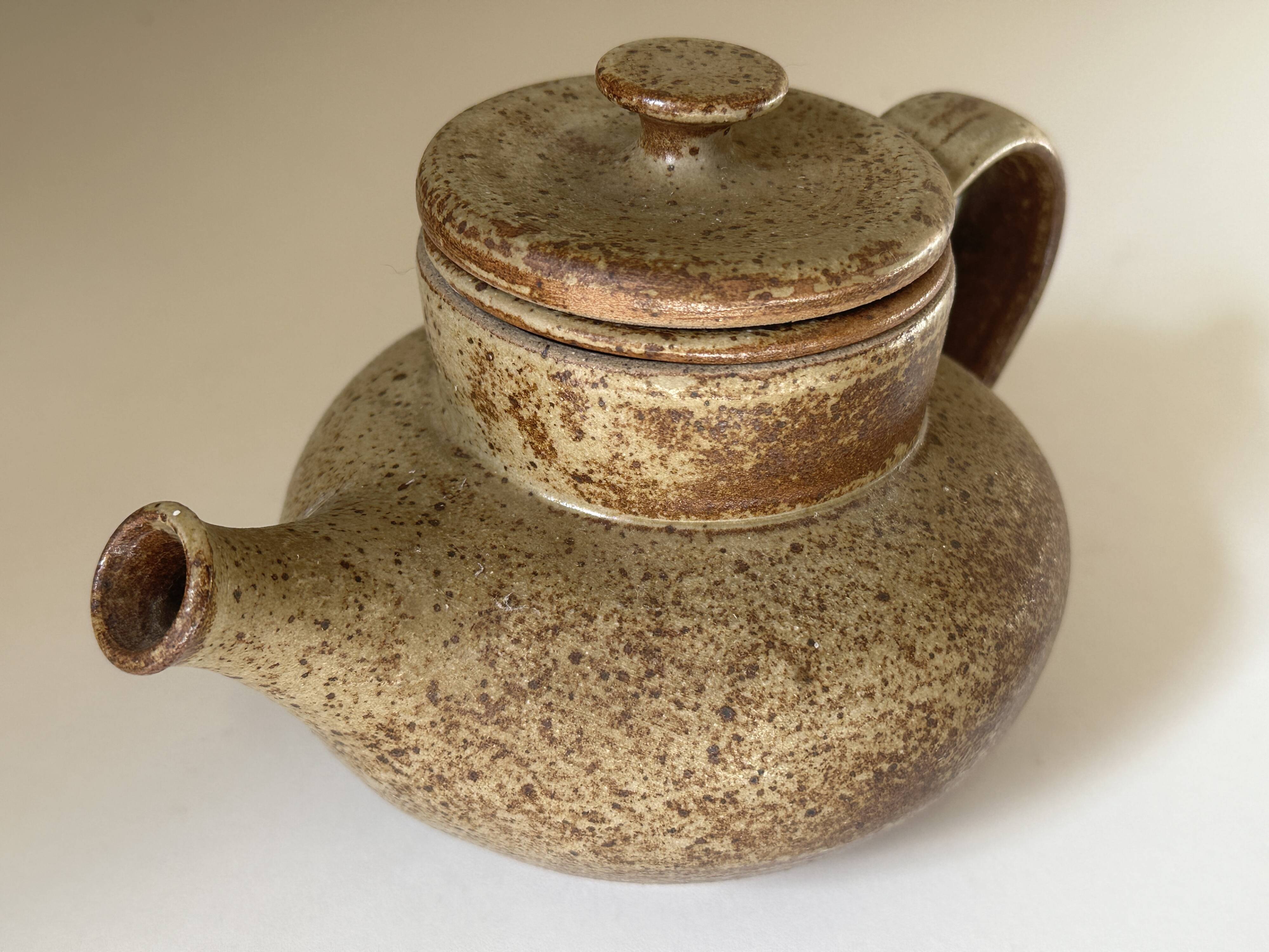 Vintage 60s signed stoneware teapot