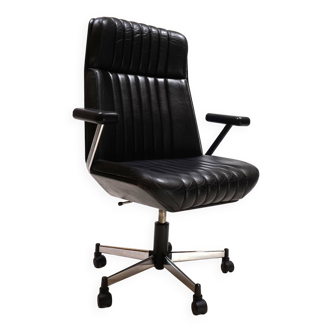 Chaise de bureau en cuir Stoll Giroflex 7014