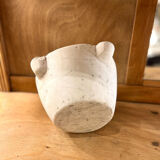 Old white grey marble mortar