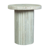 Omega side table natural travertine ribbed foot