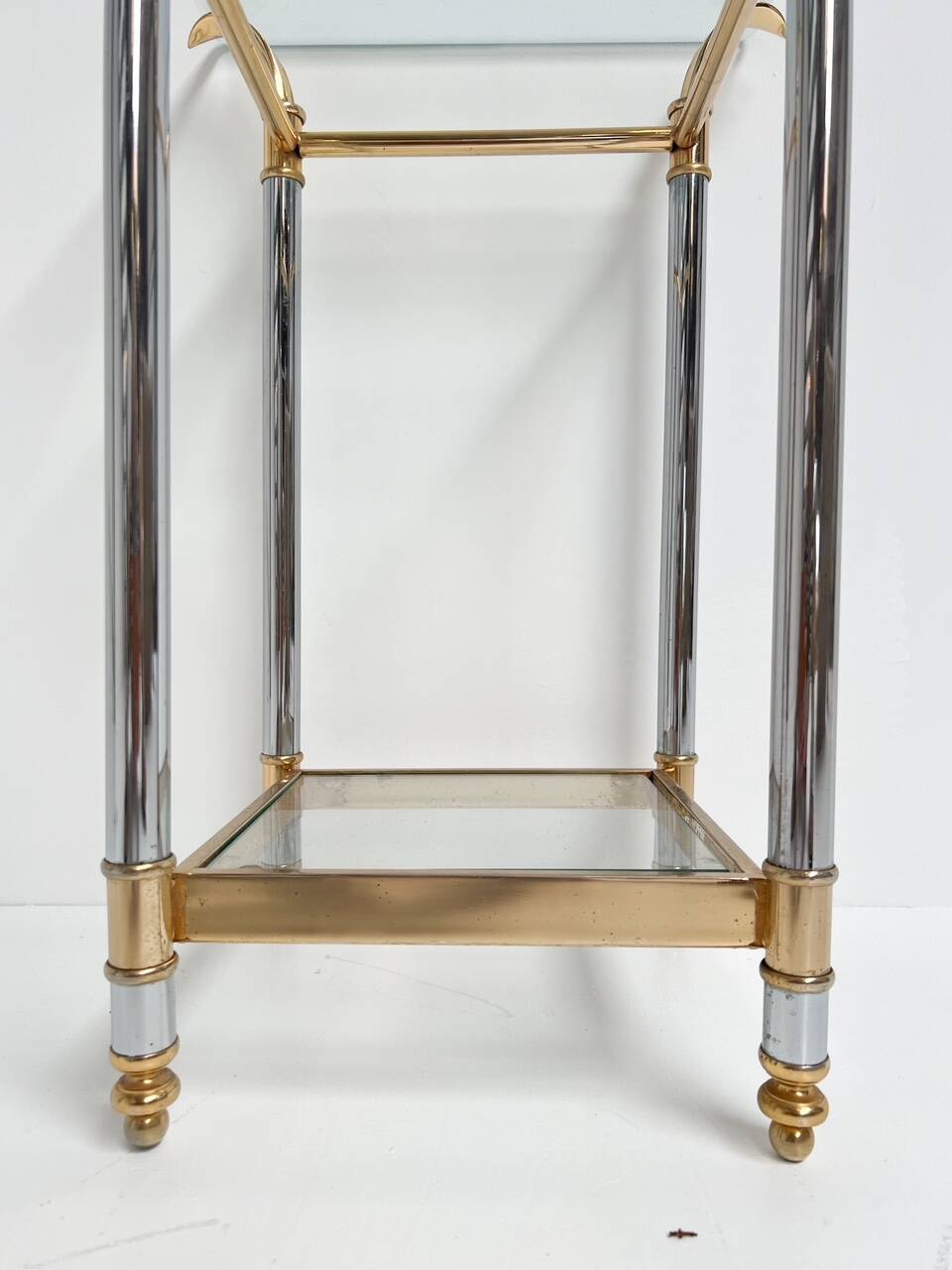 Paris silver and gold chrome side table, 1960s