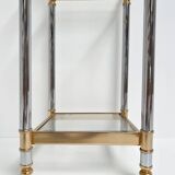 Paris silver and gold chrome side table, 1960s