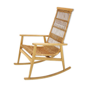 rocking-chair en rotin