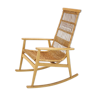 Rocking-chair en rotin du milieu du siècle, années 1960